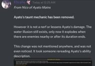 His Elemental Skill no longer taunts (Image via Hu Tao Corner Discord)